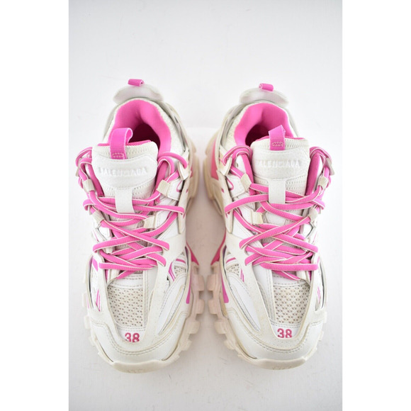 Balenciaga Track Sneaker Pink White Distress Worn Out Platform Flat Trainer 38 - Picture 6 of 12